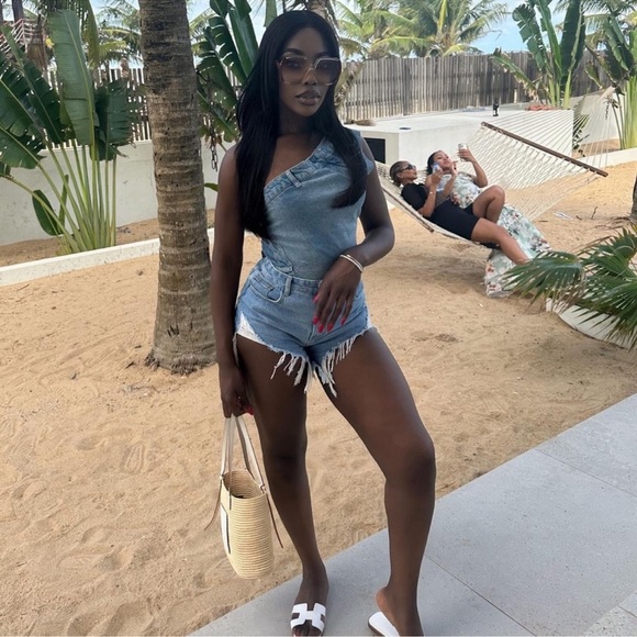 Zara symmetrical denim top - Picture 5 of 8